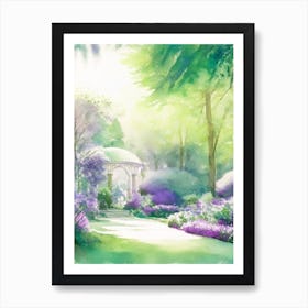 Central Park Conservatory Garden, Usa Pastel Watercolour Art Print