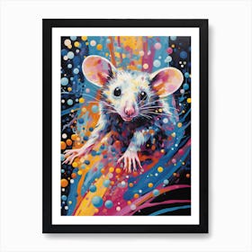  A Climbing Possum Vibrant Paint Splash 4 Art Print