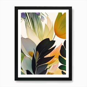 Abstract Tropical Leaves Art Print