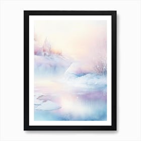 Frozen Landscapes With Icy Water Formations Waterscape Gouache 3 Art Print