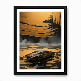 Golden Lamborghini Art Print