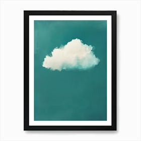 Cloud Wall Art Painting Green Blue Teal Sky Print Art Print