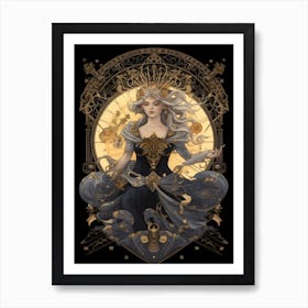Aphrodite Black And Gold 4 Art Print