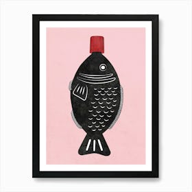 Soy Sauce Fish Pink Art Print