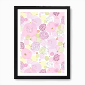 Pink Square Stars Art Print