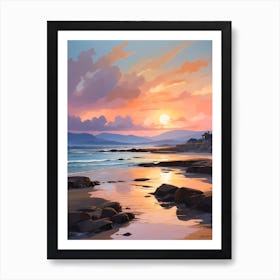 Sunset At The Beach 1 Art Print