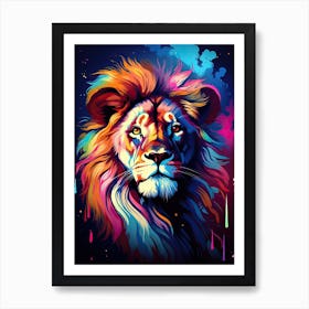 Lion Art Painting Digital Style 4 Art Print