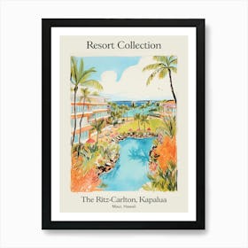 Poster Of The Ritz Carlton, Kapalua   Maui, Hawaii   Resort Collection Storybook Illustration 3 Art Print
