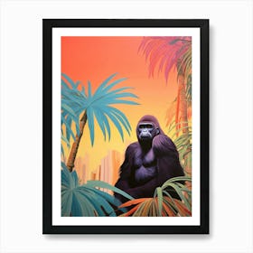 Gorilla 3 Tropical Animal Portrait Art Print