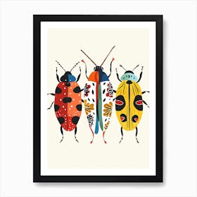 Colourful Insect Illustration Ladybug 7 Poster