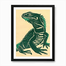 Cuban Iguana Bold Block 1 Art Print