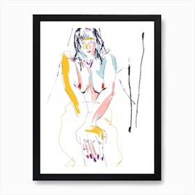 Woman With Crossed Hands Art Print