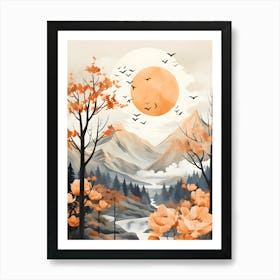 Mountain Serenity Wings Of Grace Over Majestic Peaks Art Print