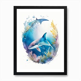 Mako Shark 2 Watercolour Art Print