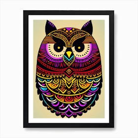 Tribal Owl Illustration Art Print