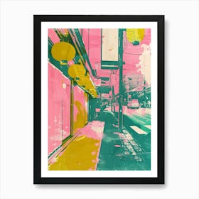 Kobe Japan Silkscreen Duotone Art Print