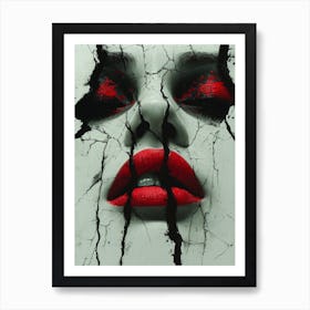 Cracked Realities: Red Ink Rendition Inspired by Chevrier and Gillen: Scream Art Print