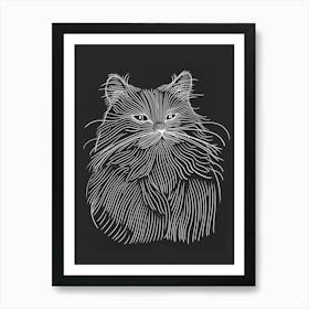 Persian Cat Minimalist Illustration 2 Art Print