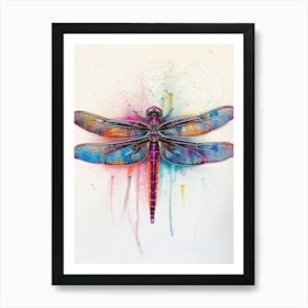 Dragonfly Pastel Watercolour 3 Poster