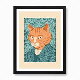 Cat Gogh Art Print