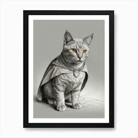 Default A Cat With A Superhero Cape Ready To Pounce On The Evi 1 Art Print