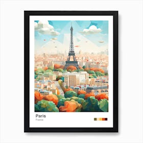 Paris View   Geometric Vector Illustration 2 Poster Art Print