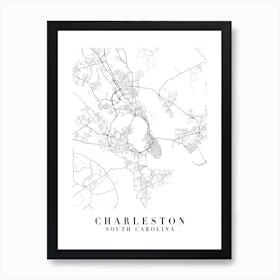 Charleston South Carolina Street Map Minimal Art Print