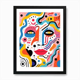 Swirl Geometric Face 4 Art Print