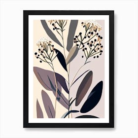 Prairie Milkweed Wildflower Modern Muted Colours 2 Póster