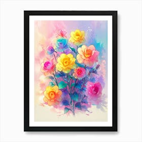 Watercolor Roses 1 Art Print