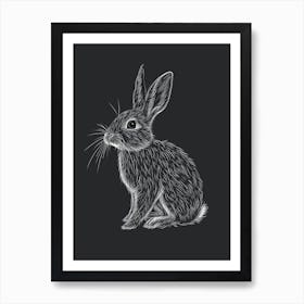 French Lop Rabbit Minimalist Illustration 3 Art Print