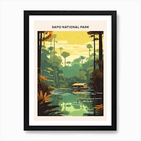 Sapo National Park Midcentury Travel Poster Art Print