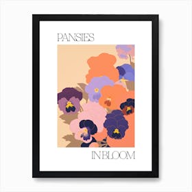 Pansies In Bloom Flowers Bold Illustration 1 Art Print