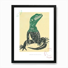 Gila Lizard Bold Block 3 Poster Art Print