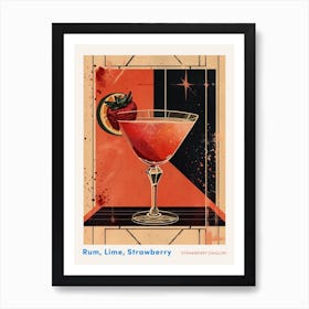 Art Deco Strawberry Daiquiri 1 Poster Art Print