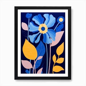 Blue Flower Illustration Daffodil 1 Art Print