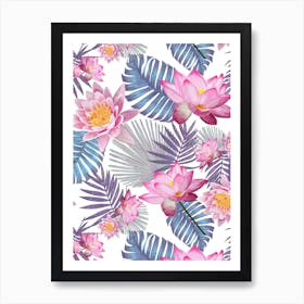 Pink Lotus Flowers Art Print