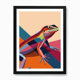 Anoles Lizard Abstract Modern Illustration 3 Art Print
