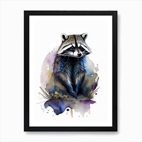 Raccoon Watercolour Art Print
