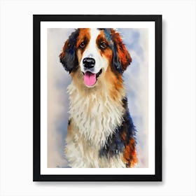 Kuvasz 2 Watercolour Dog Art Print