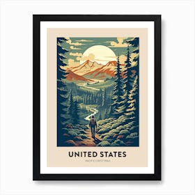 Pacific Crest Trail Usa 2 Vintage Hiking Travel Poster Art Print