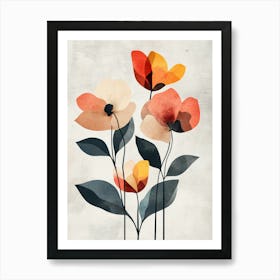 Abstract Flowers Canvas Print 2 Art Print