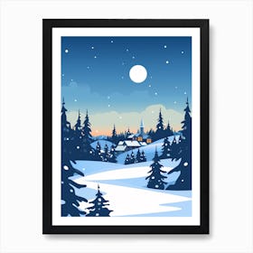 Retro Winter Illustration Rovaniemi Finland 2 Art Print