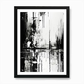 Reflection Abstract Black And White 11 Art Print
