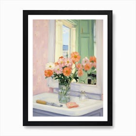 A Vase With Cosmos, Flower Bouquet 2 Art Print