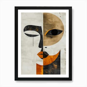 abstract modern face of a woman Art Print