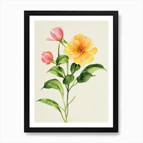 Laurel 1 Vintage Flowers Flower Art Print