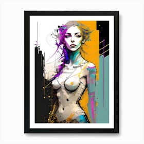 Abstract Girl Painting 4 Art Print