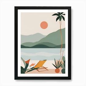 Beach At Sunset Art Print