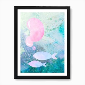 Glow fishes Art Print